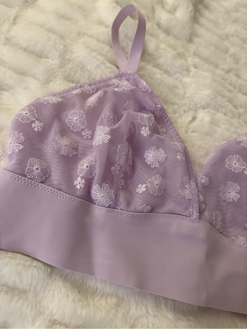 aerie Lavender Floral Lace Bralette